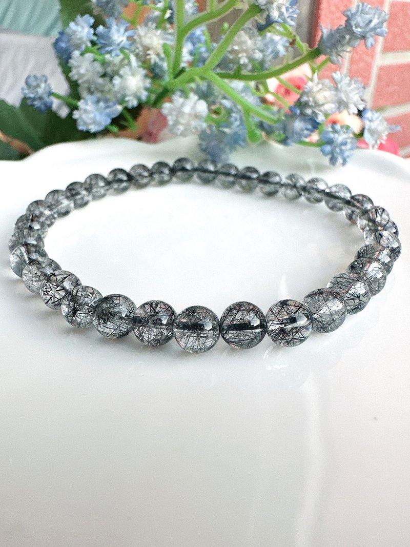 Xinchen-black hair crystal bracelet - สร้อยข้อมือ - คริสตัล สีดำ