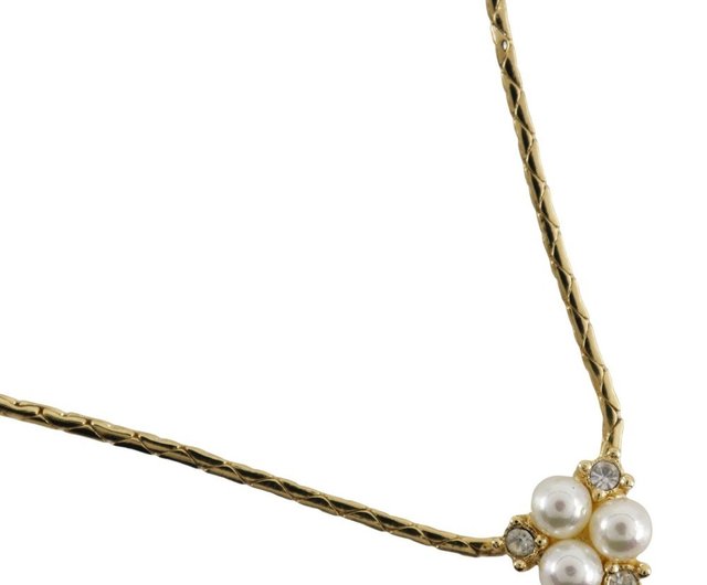 Dior ゴールドメッキ ネックレス パール付き ゴールドメッキ ネックレス パール付き PETIT CD ネックレス