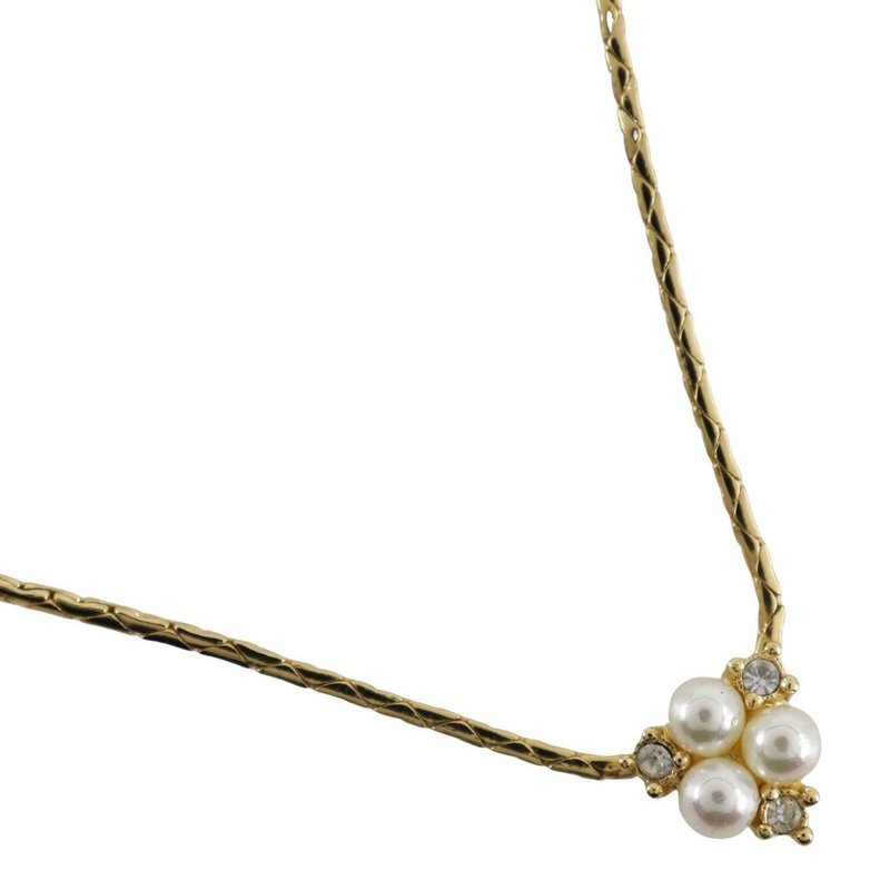 【日本直送】クリスチャンディオール Dior ネックレス 金メッキ × フェイクパール × ラインストーン 約5g レディース【中古】 - 項鍊 - 其他金屬 金色