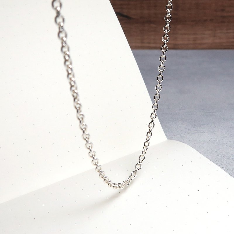 Sterling Silver Matching Chain Classic Circle Chain (2.4mm Medium Chain) 925 Sterling Silver Custom Length Necklace - Long Necklaces - Sterling Silver Silver