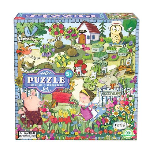 eeBoo 台灣總代理 eeBoo 64片拼圖 -- Growing A Garden 64 Piece Puzzle 花園