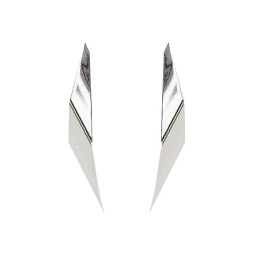 CENTIMONT 彎折金屬耳環 純銀耳針 (兩種戴法)