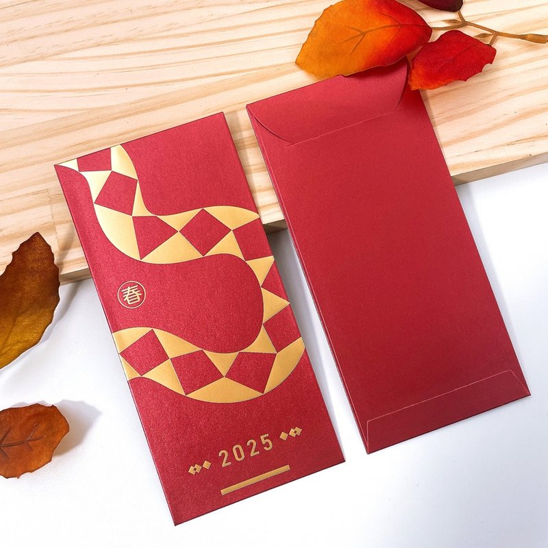 [Fast Shipping] 2025 Golden Snake Announcement Stamped Year of the Snake Red Envelope Bag-6 Pack - ถุงอั่งเปา/ตุ้ยเลี้ยง - วัสดุอื่นๆ สีแดง