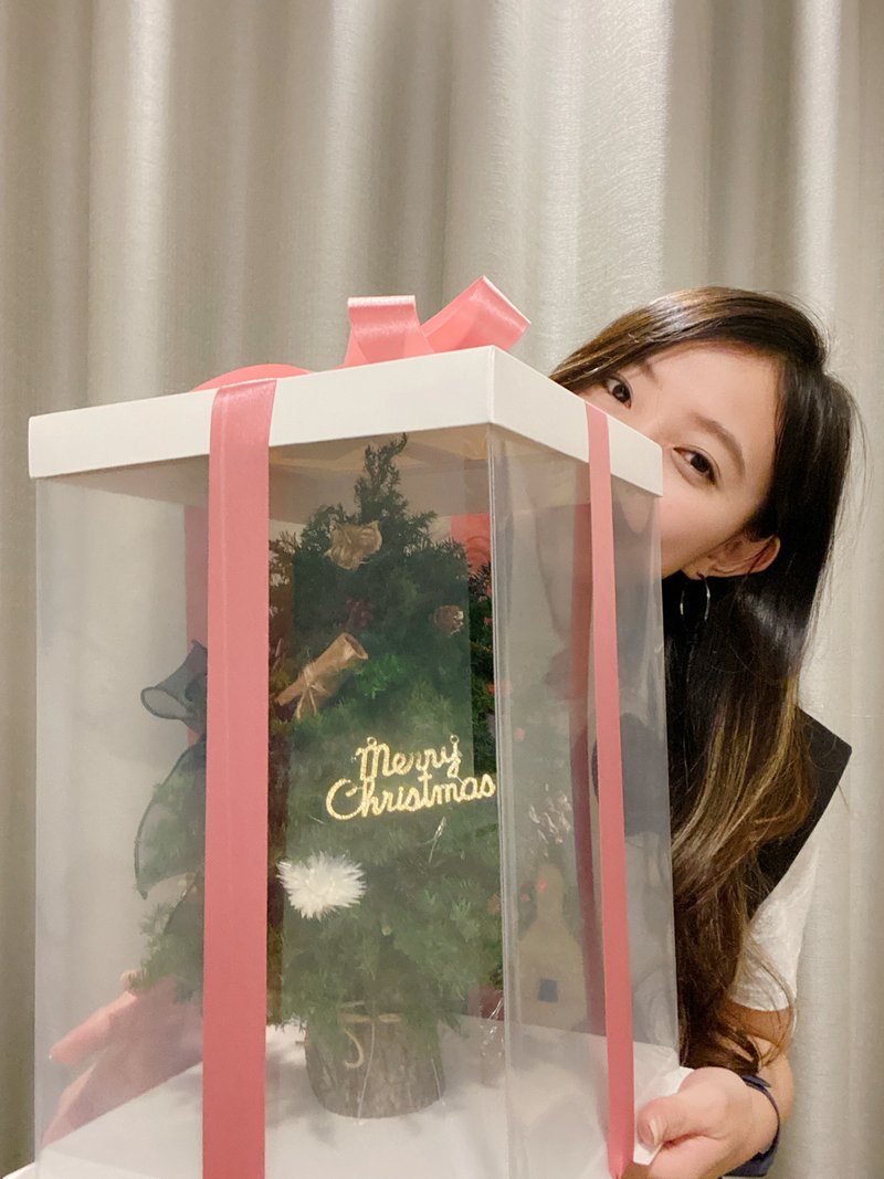 Christmas gift box exchange gift flower arrangement limited edition unfading cedar Nordic fat Christmas tree home delivery - ช่อดอกไม้แห้ง - พืช/ดอกไม้ 