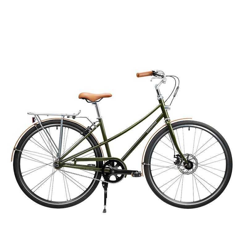 EnGociti Classic Steel Tube City Car - Lady Car - Bikes & Accessories - Other Metals Green