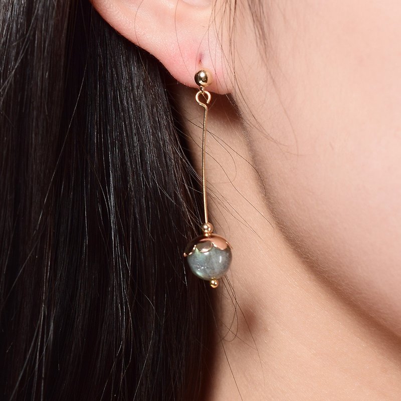 Natural Emerald Garnet Labradorite Drop Earrings VISHI Original United States Imported 14k Gold Temperament Earrings - Earrings & Clip-ons - Other Materials 