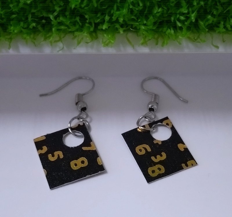 sou.sou foil press series. Ten squares - Earrings & Clip-ons - Eco-Friendly Materials Multicolor