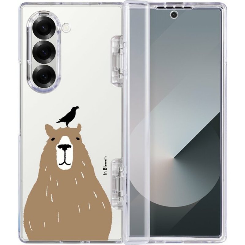 【預購】三星手機殼/Samsung Galaxy Z Fold6/動物園/水豚與八哥 - 手機殼/手機套 - 其他材質 透明