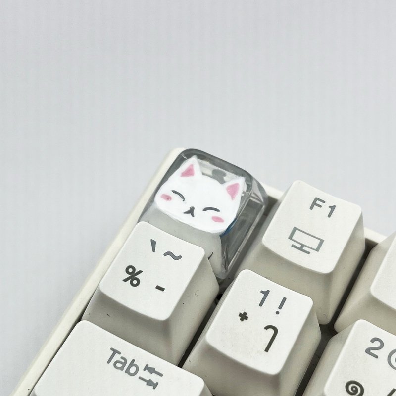 XDA keycap orange and white cat (Crystal Clear) - อุปกรณ์เสริมคอมพิวเตอร์ - พลาสติก สีใส