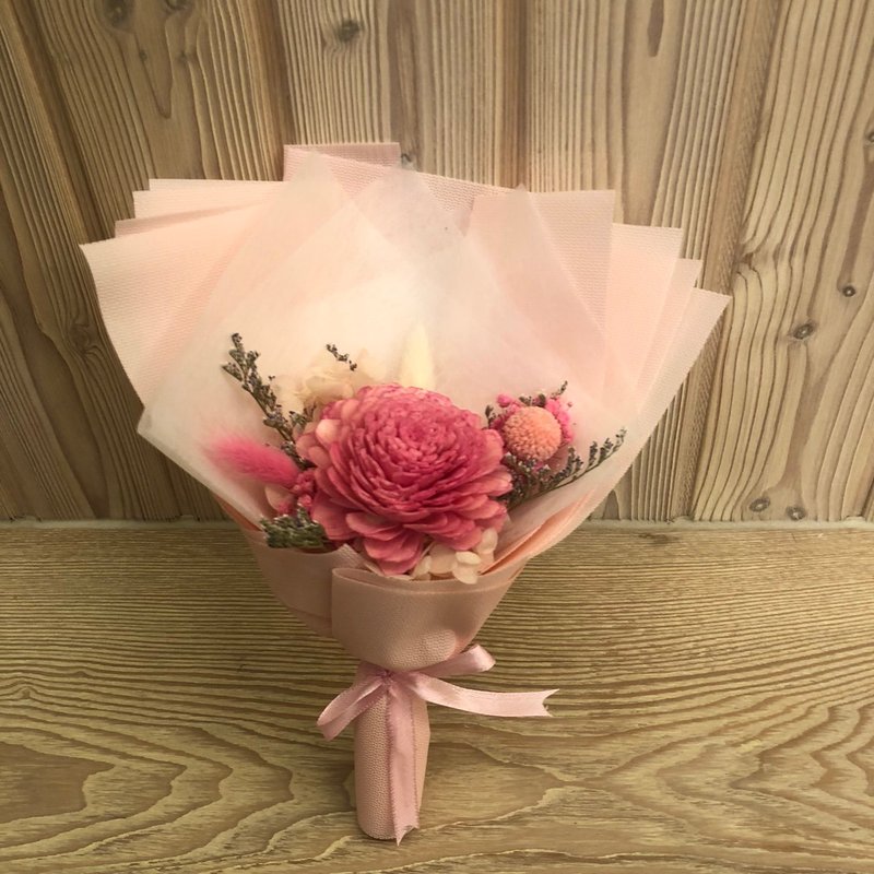 【A-ONE】Wedding bouquet small fresh mini bouquet pink grass flower sun rose artificial flower forever - Dried Flowers & Bouquets - Plants & Flowers Multicolor