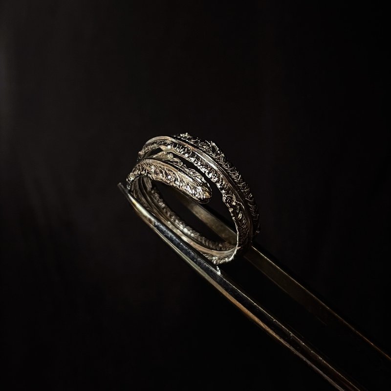 羽之戒 - 戒指 - 純銀 銀色