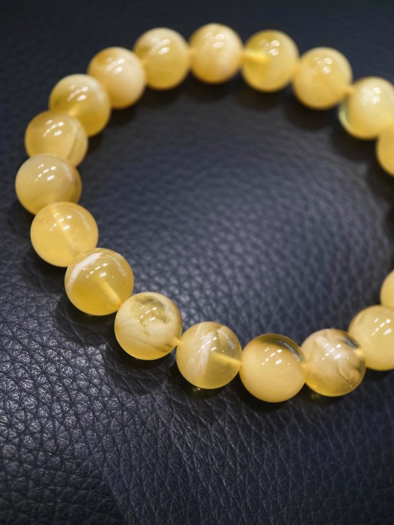 琥珀蜜蝋 原鉱金絞蜜 白い妖花 - ブレスレット - 宝石 