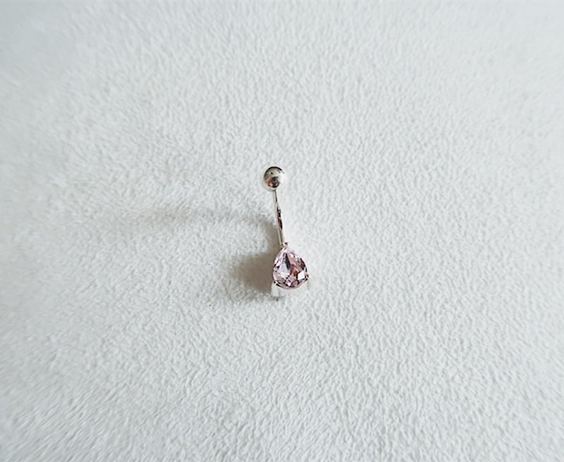 Water droplets Belly ring Light pink Sterling Silver - อื่นๆ - เงินแท้ สึชมพู