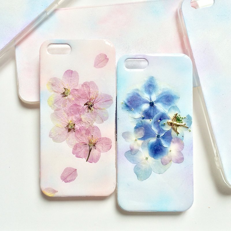 · [Time] hand-painted flower mix flower / pressed flower Phone Case / pink series / color recording / iPhone5 / 5S / 6 / 6S / PLUS - อื่นๆ - วัสดุอื่นๆ 