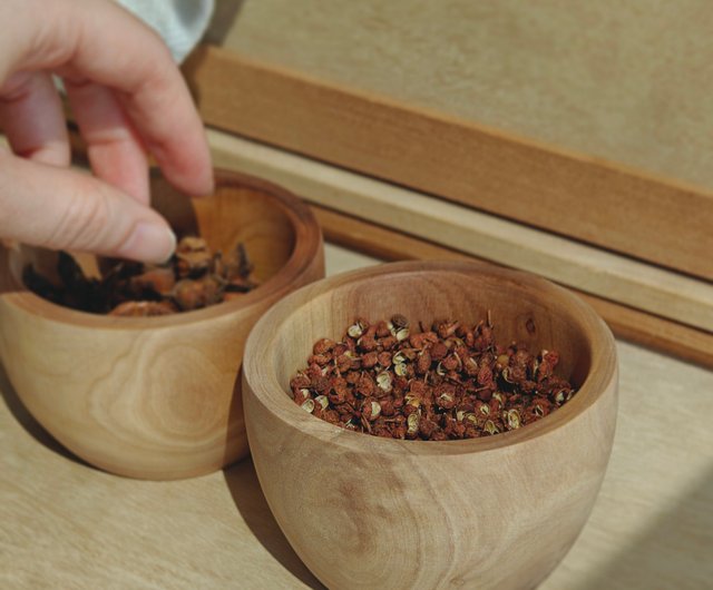 手作りオリーブウッドスパイスシーソルト調味料瓶 - ショップ