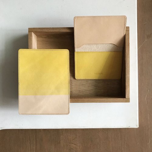 如是著物 信用卡夾 超薄極簡版 日出 原皮與暖黃 Card holder