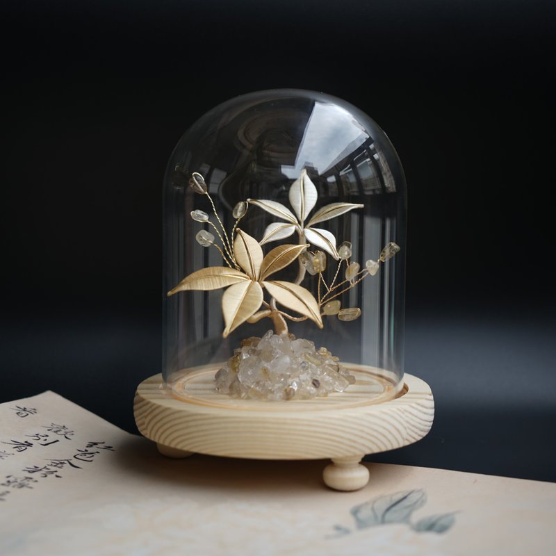 【祿錦】纏花 春仔花 永生花 水晶樹 | 鈦晶 白水晶 黃水晶 招財 - 擺飾/家飾品 - 水晶 金色