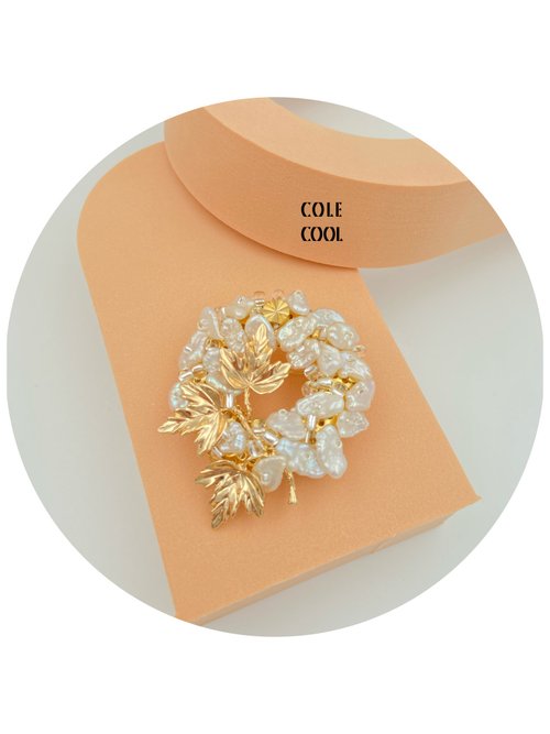 ART COLE 【母親節禮盒】和風淡水珍珠胸針 清雅胸針 日本風格胸針v2