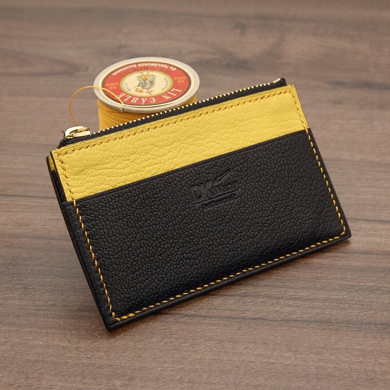 Card Holder - Coin Purses - Genuine Leather Yellow