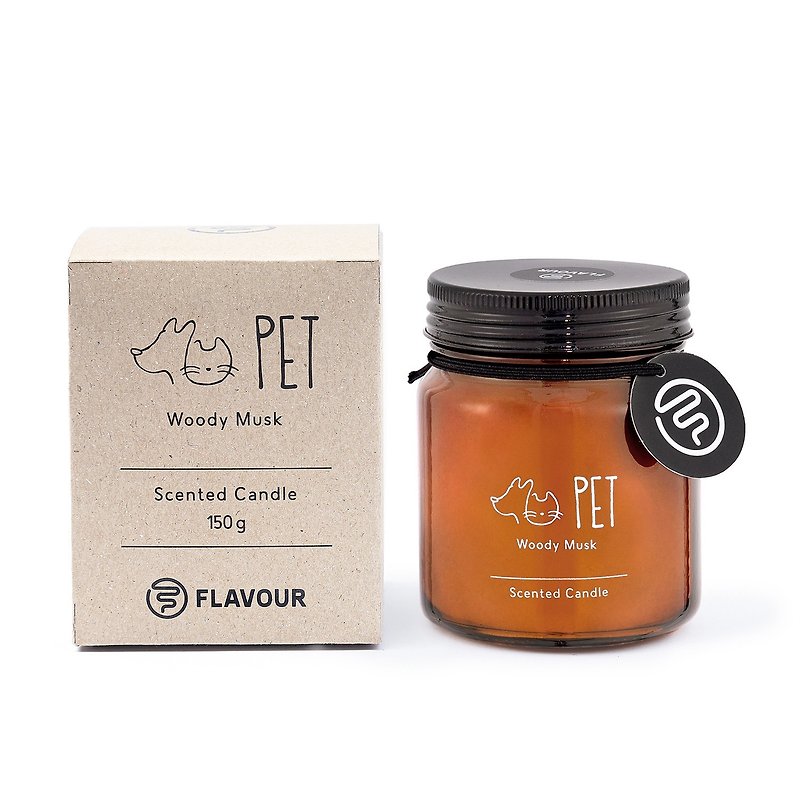 【FLAVOUR】PET | Scented candle | Woody musk - Candles & Candle Holders - Wax 