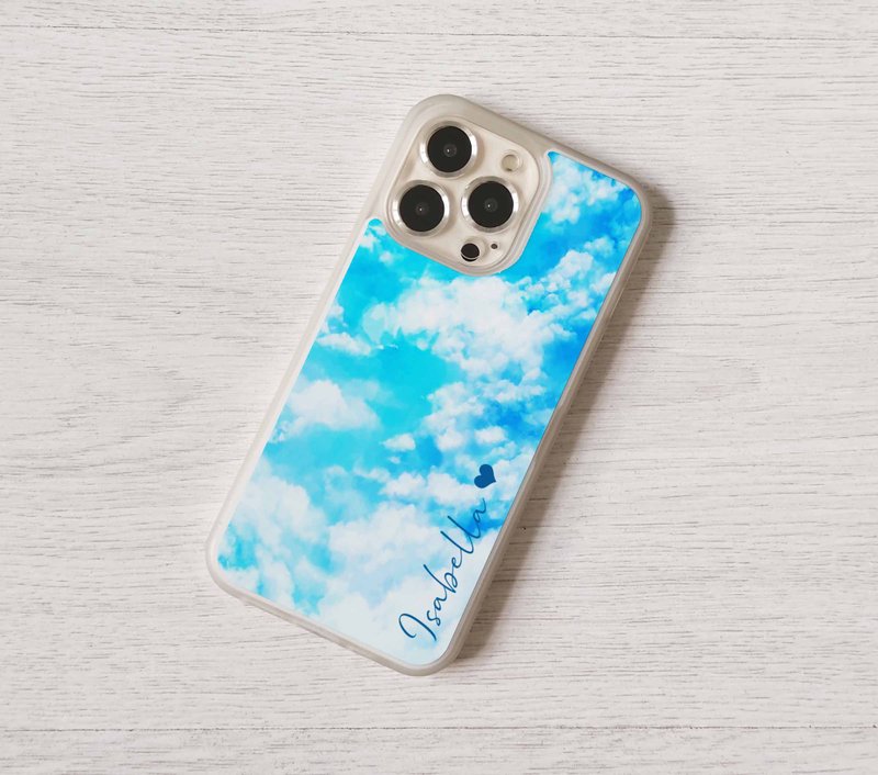 免費加名訂製白雲天空全包手機殼 iPhone 16 15 Pro Max plus 14 - 手機殼/手機套 - 塑膠 多色