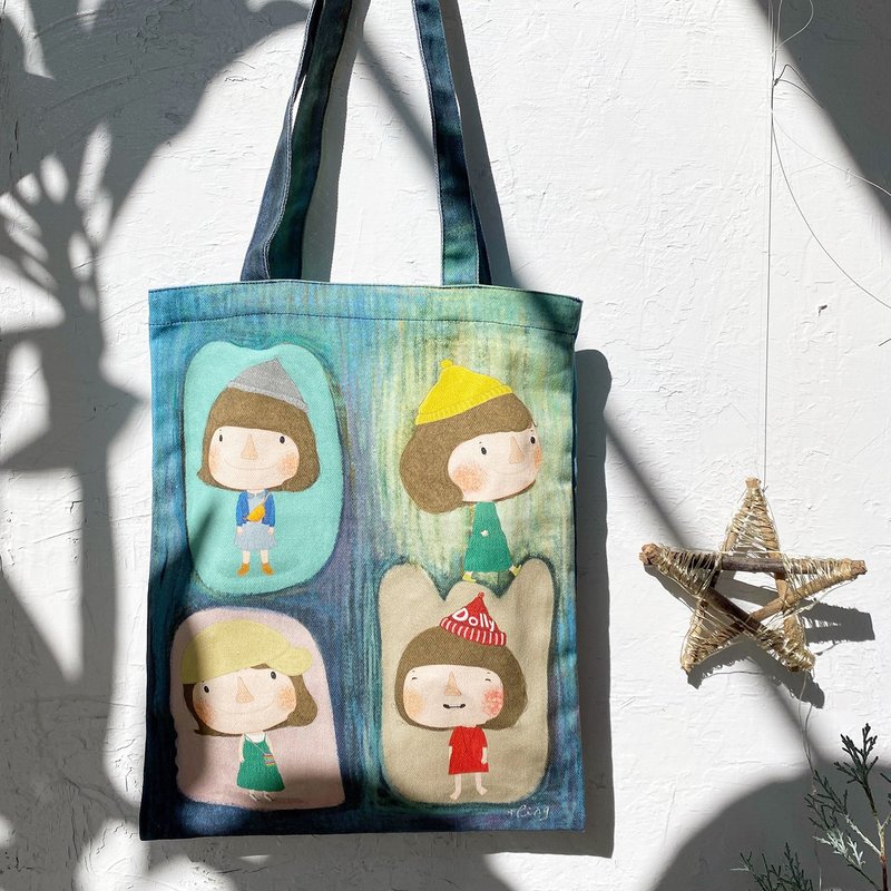 Dolly (Dolly) reusable bag type B (blue) - กระเป๋าถือ - ผ้าฝ้าย/ผ้าลินิน สีเขียว