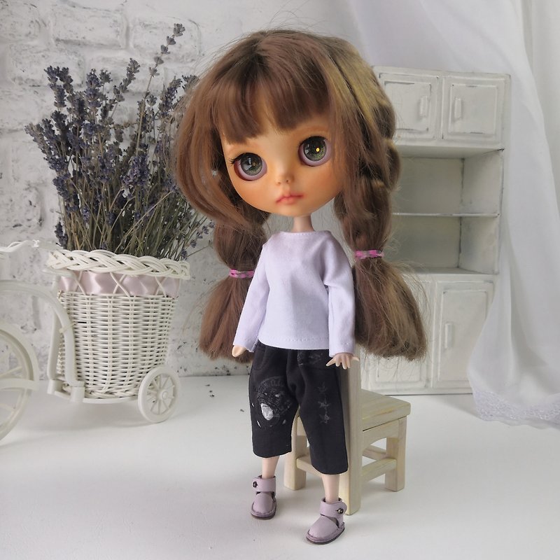 ブライス人形服手作りズボン 1/6 人形ファッション T シャツ人形パンツ - 人形・フィギュア - コットン・麻 