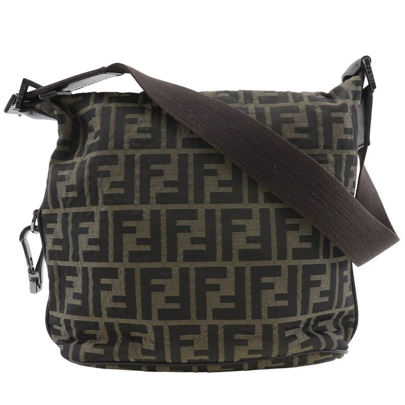 【日本直送】フェンディ FENDI ズッカ ショルダーバッグ ワンショルダー ナイロンキャンバス 茶 レディース【中古】 - 側背包/斜背包 - 尼龍 咖啡色
