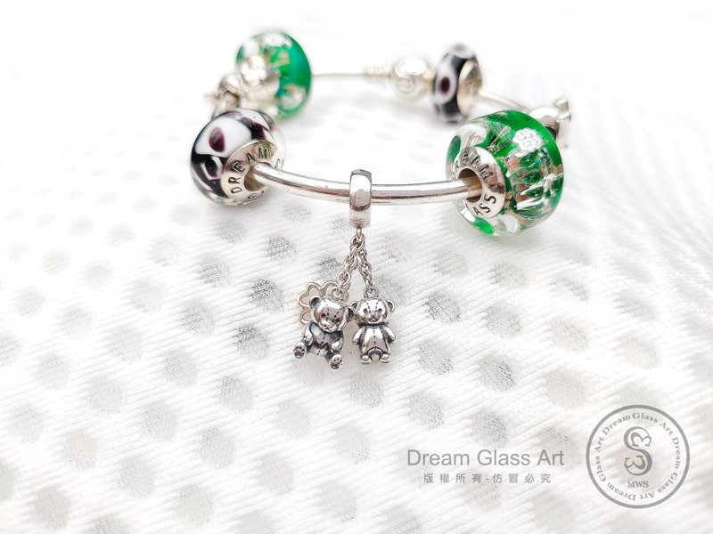 DreamGlassArt* -くまの親友-SBBK-190600 - ブレスレット - 金属 シルバー