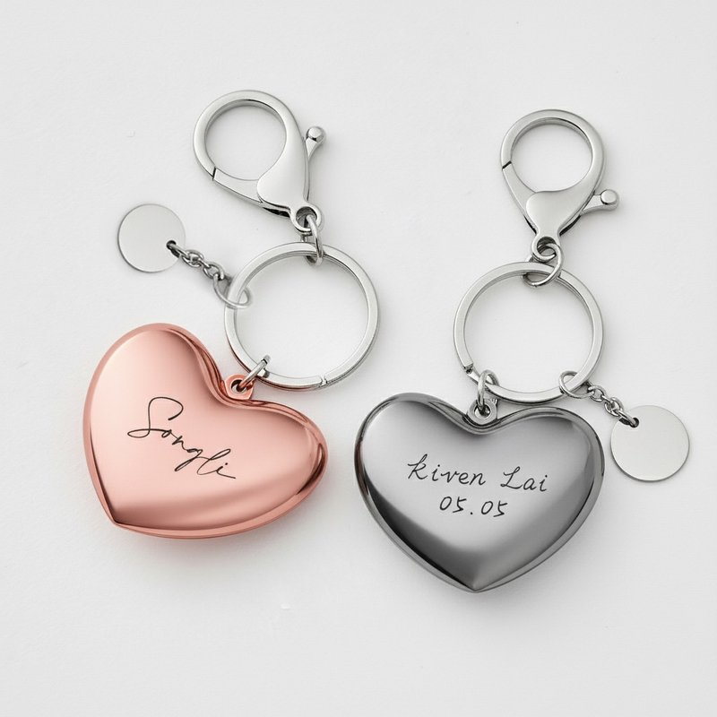 【客製化禮物】愛心造型悠遊卡吊飾禮盒|可客製化鐫刻|正版授權 - 吊飾 - 其他金屬 多色