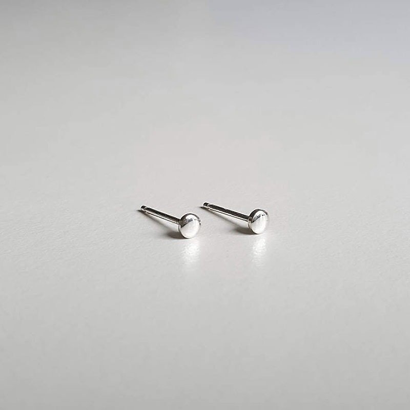 Geometric Series Round Silver Earrings-Ear Pins - ต่างหู - โลหะ สีเงิน