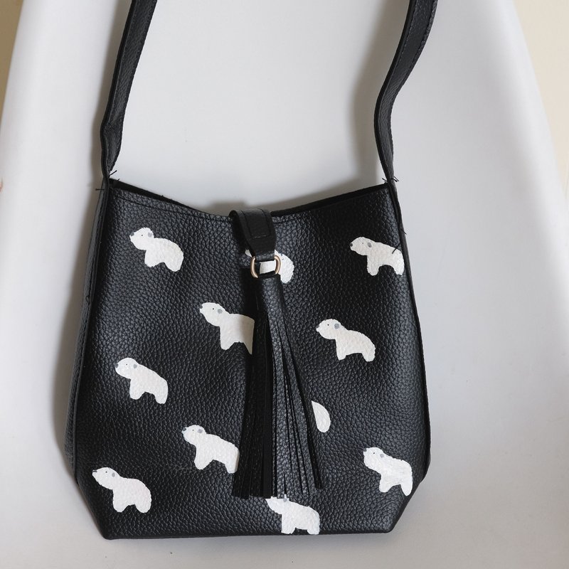 Polar Bear Flat Bucket Bag - 側背包/斜背包 - 真皮 粉紅色