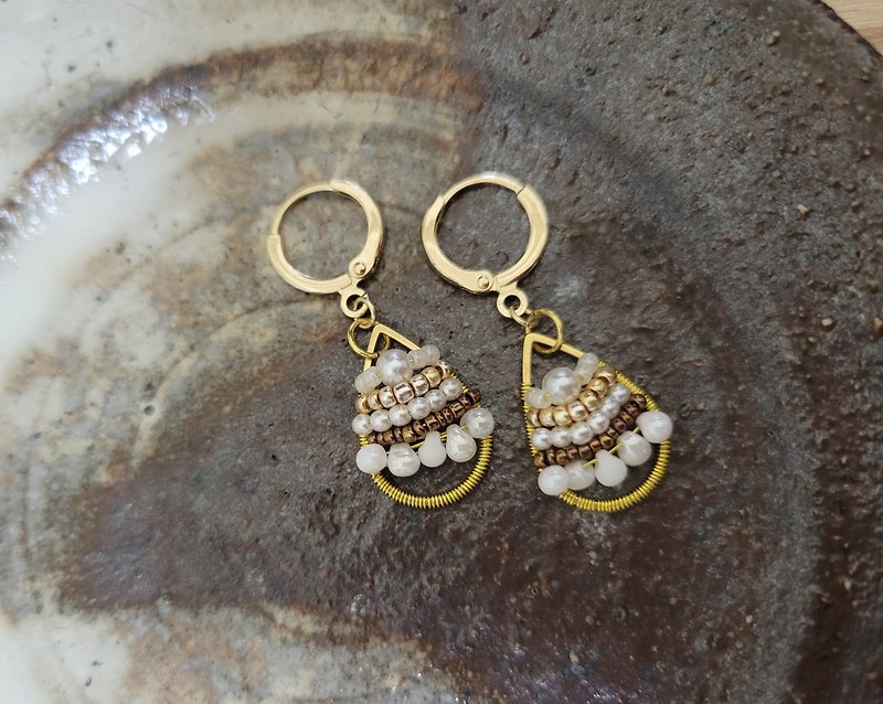 Beaded earrings - skirt rocker - Earrings & Clip-ons - Other Materials Gold
