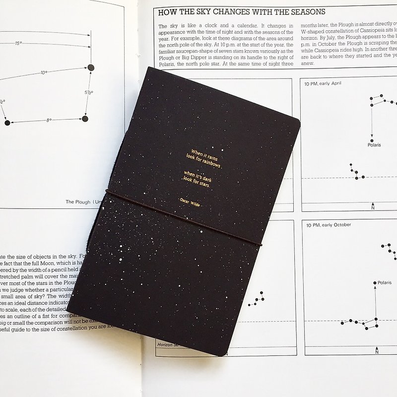 Quote  Notebook / Midnight Star - A6 - Notebooks & Journals - Paper Black
