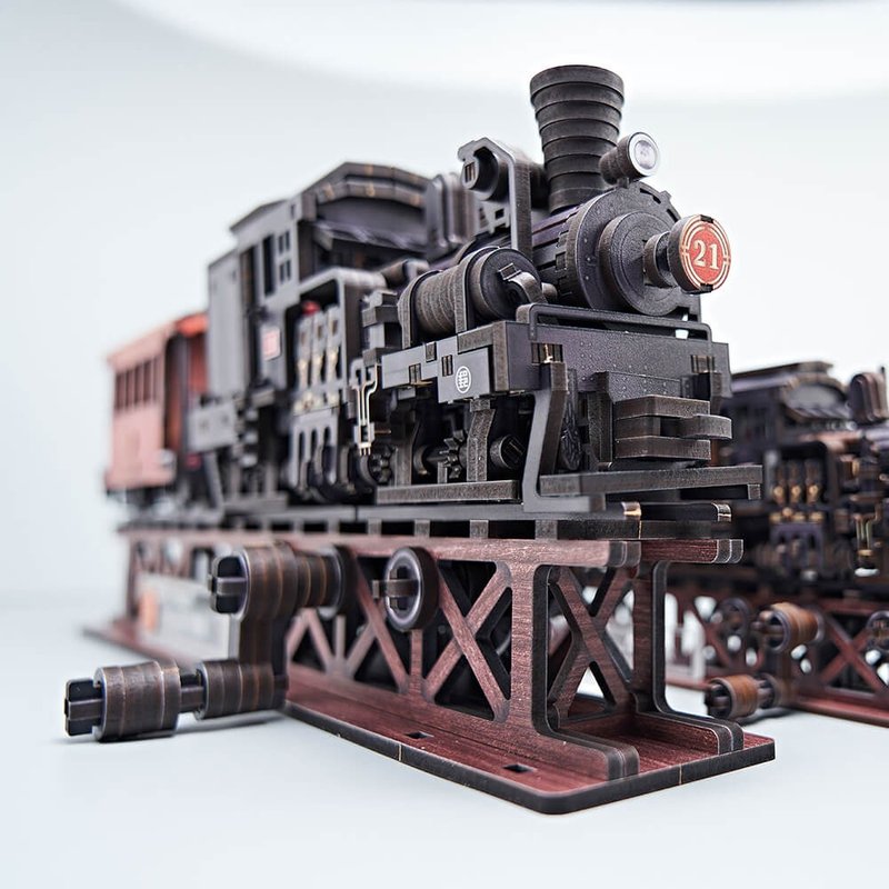 Fuumas Puzzle - Alishan Forest Railway Shay Steam Locomotive - Wood, Bamboo & Paper - Wood 