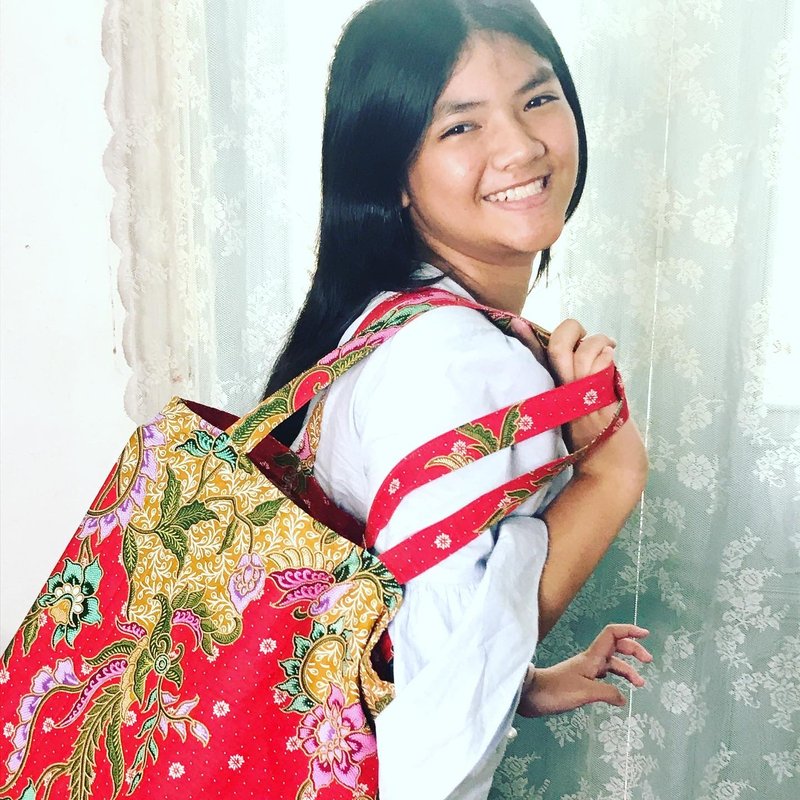 Batik printed shopping bag - 其他 - 棉．麻 多色