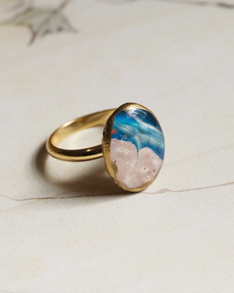 フリーサイズリング  海辺の宝石 - 戒指 - 其他材質 藍色