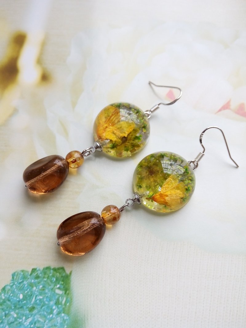 Pressed Flower Earrings. Handmade Jewelry with Real Flowers,Part2 - Earrings & Clip-ons - Other Materials 