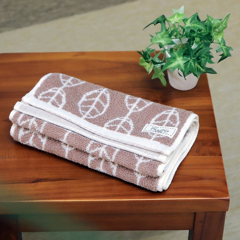 Thick feel colored yarn 100% cotton absorbent sports towel-latte coffee - Towels - Cotton & Hemp Brown