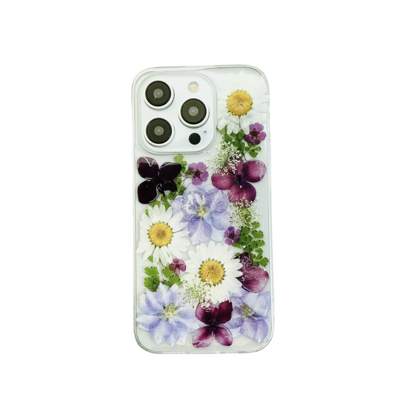 Blooming Flowers Pressed Flower Phone Case for iPhone 16 Pro Max Samsung S25 A35 - Phone Cases - Plants & Flowers 