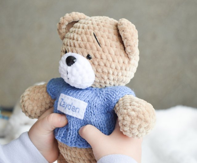 Personalized teddy bear for newborn baby boy or girl teddy bear stuffed toy Shop GarbatkaToys Kids Toys Pinkoi