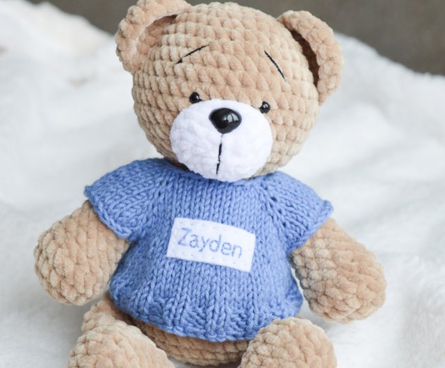 Personalized teddy bear for deals baby boy