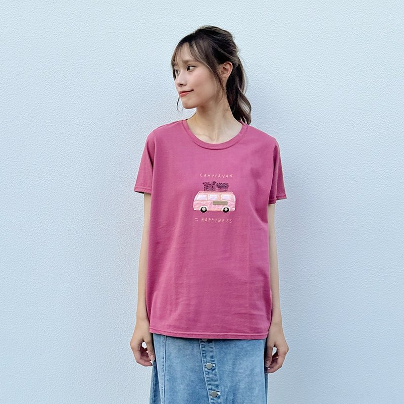 Hana Mokuba 圓領刺繡車子T恤 - 女 T 恤 - 其他材質 