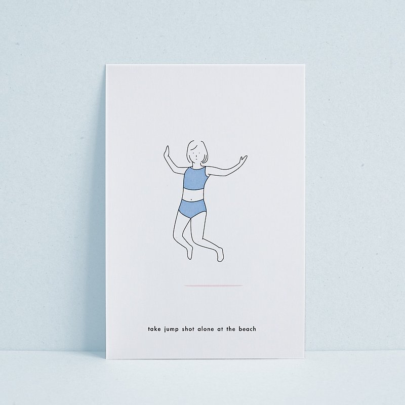 Dear, Summertime. The Postcard - Take Jump Shot Alone at the Beach - การ์ด/โปสการ์ด - กระดาษ ขาว