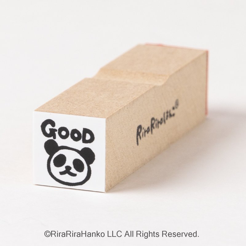 パンダ【GOOD】ラバースタンプ*15mm角*R011 - 印章/印台 - 木頭 
