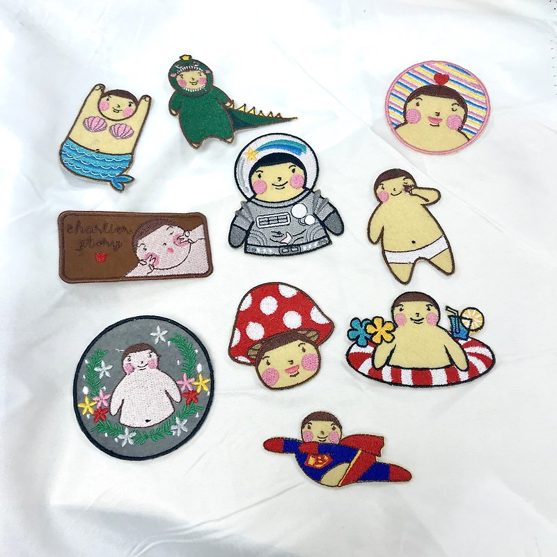Fat Boy Lok Embroidery Pin - Badges & Pins - Polyester Multicolor