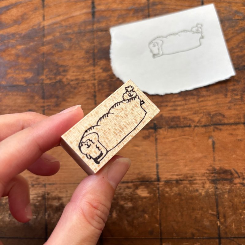 【pinkoi限定】新商品spicaの庭・muuちゃんのはんこ/ 食パン - 印章/印台 - 橡膠 卡其色