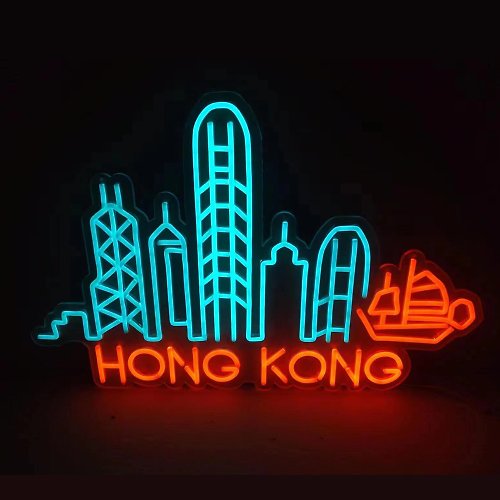 霓虹燈客制 HongKong 霓虹燈 LED 發光字 Neon Sign 禮物手作設计招牌餐厅