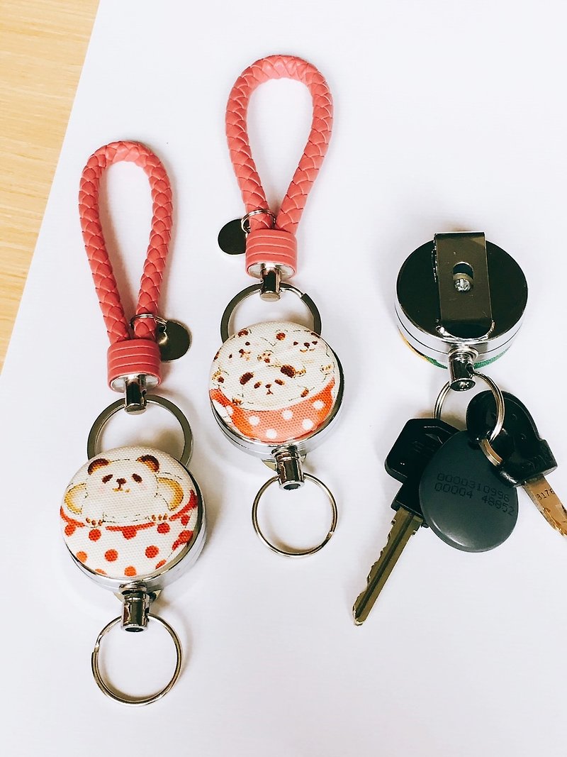 Hand-held gift "key chain ring" milk bubble bear / Valentine's Day birthday Mother's Day Christmas exchange gift - ที่ห้อยกุญแจ - โลหะ 