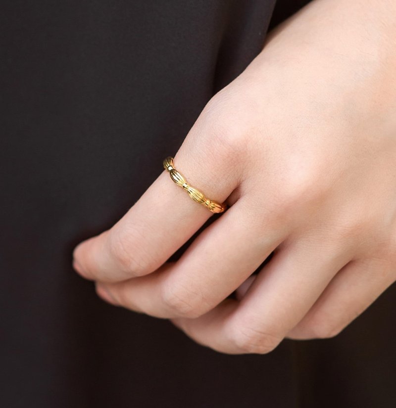 18K裝飾戒指 羅馬式風格 - 戒指 - 寶石 金色